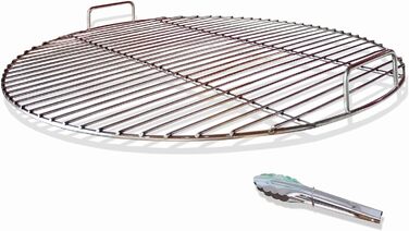 Нержавійна решітка для гриля 304, діаметр 54.5 см, для вугільних грилів 57 см (Weber), замінна решітка для кулькових грилів, з кліпсами для гриля