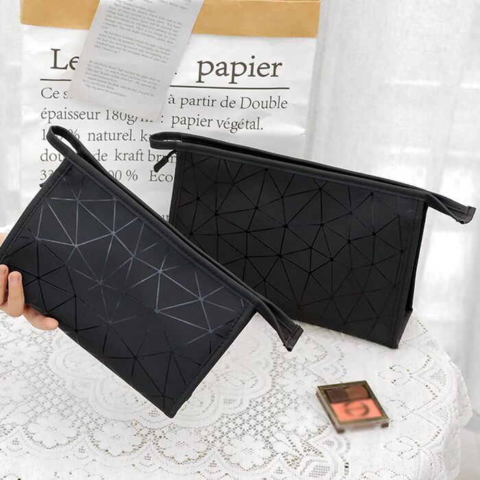 Набір косметичок 3 шт. з блискавкою: водонепроникні органайзери для косметики та подорожей (зелений, чорний)