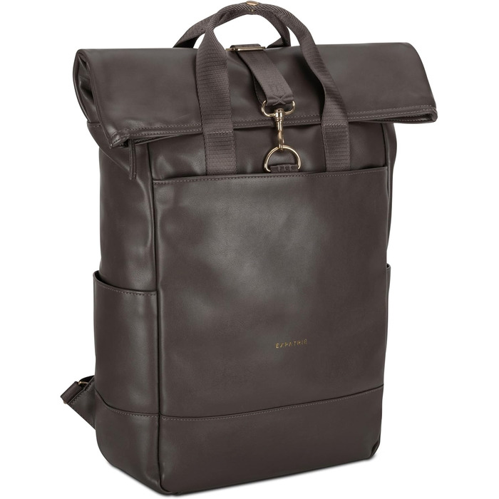 Жіночий рюкзак Expatrié Adele Rolltop: елегантний рюкзак для міста, університету, роботи (сірий, коричневий)