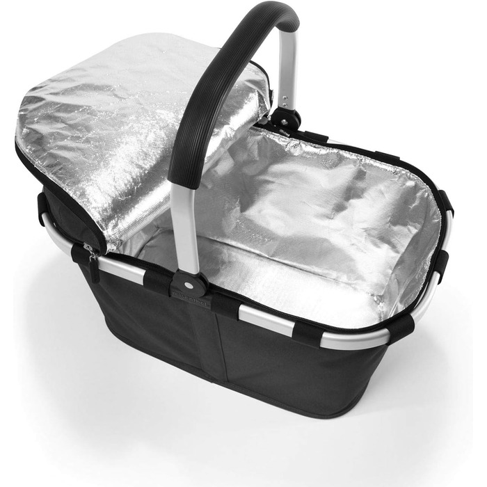 reisenthel Carrybag Iso in Black – Stable shopping bag with cooling function – Elegant and water-repellent design with a lockable lid
