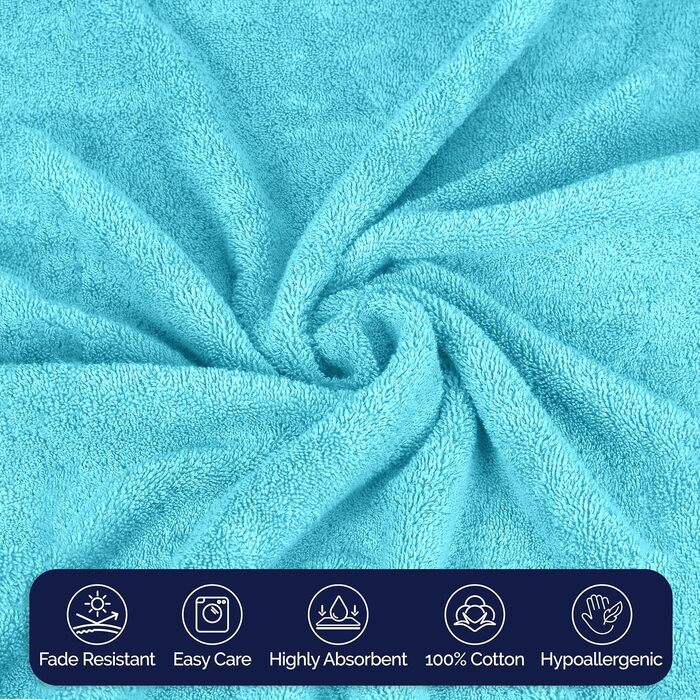 Набір рушників для ванної Elegant Comfort Premium Cotton, 6 предметів, 100% турецька бавовна, гігроскопічні та м'які, колір Aqua