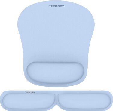 Підставка для зап'ястя TECKNET для клавіатури 43 см з Memory Foam 70D, ергономічна, проти болю в зап'ясті, для ПК, ноутбука, геймінгу (складний набір, блакитний)