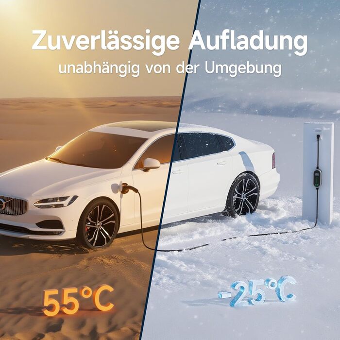 Кабель для зарядки електромобіля Type 2, 3.6 кВт, 8 м, 6-16A, 1 фаза, з цифровим дисплеєм, IP65, для EV/PHEV