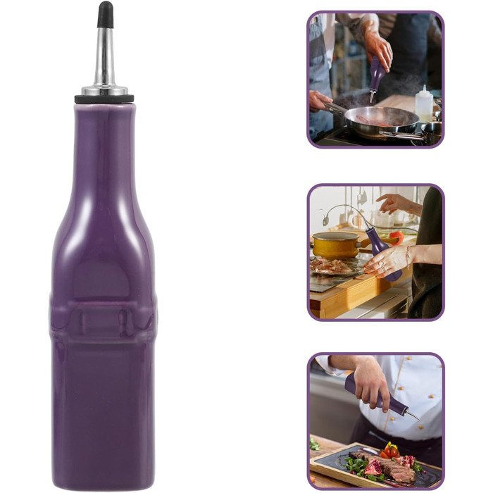 3 Ceramic Oil Can Oil Sprayer for Cooking Pour Spout Olive Oil Bottle Essential Oils for Diffusers for Home Bottles Olive Oil Spray Olive Oil Dispenser Rapeseed Oil Oils Violet