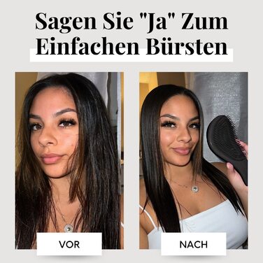 Розпушувальна щітка Lily England для густого, тонкого, кучерявого волосся - професійна розпушувальна щітка для дітей, жінок та малюків - веган, чорний колір