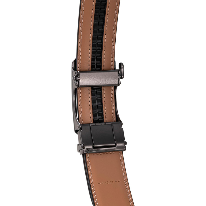 Чоловічий шкіряний ремінь на пряжці, 35 мм, 125 см (для обхвату талії 92-107 см) - чорний