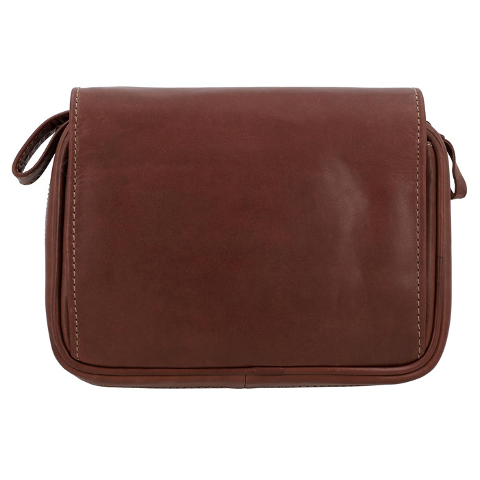Gusti Pipe Pouch Leather - Rupert for 4 pipes, extra tobacco compartment, interior made of natural rubber, brown leather