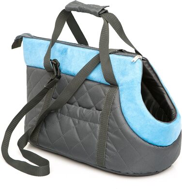 Сумка-переноска для собак та котів, рюкзак для маленьких та середніх тварин, 2-20 кг, сірий з блакитним (20x42x22 см)