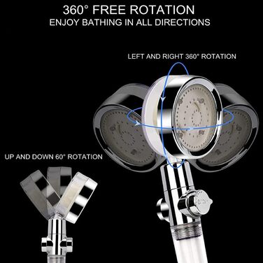 JINYOMFLY LED Shower Head with Lights, Shower Head with LED Lighting, 15CM Shower Head Color Changing, 3 Shower Modes Shower Light, Shower Head Light with Liquid Silicone Nozzle (Round, with Filter)
