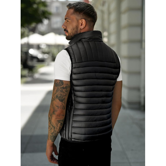 Чоловіча степкова жилетка OZONEE з капюшоном, чорна, артикул 777/892KA