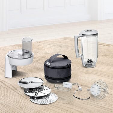 Кухонний комбайн Bosch MUM58720 Серія 4, 1000 Вт, 3,9 л, міксер 1,25 л, планетарне змішування, насадки для тіста і збивання, шинкувальна насадка, нержавіюча сталь, темно-червоний/сріблястий