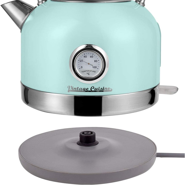 Електричний чайник Vintage Cuisine з термометром (м'ятний колір)