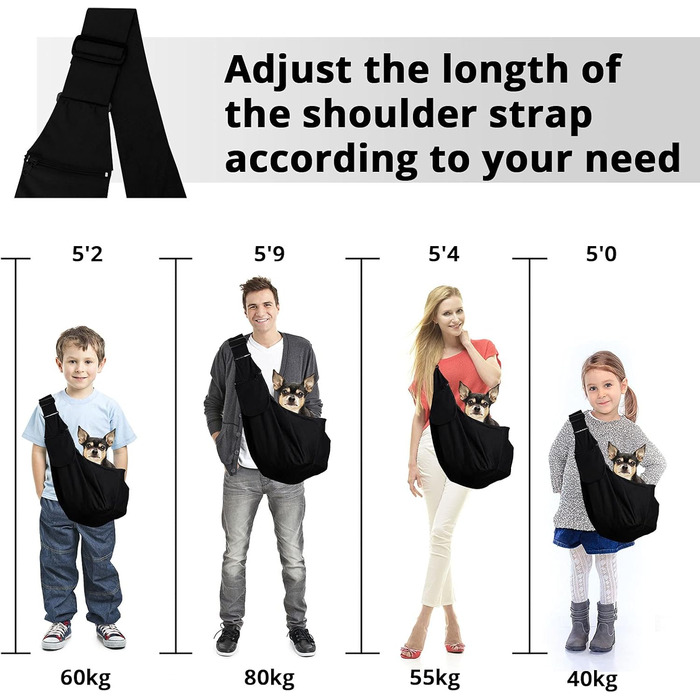 Чорна переносна сумка для собак та інших домашніх тварин, регульована, дихаюча, для прогулянок та активного відпочинку