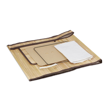 Relaxdays Foldable Bamboo Laundry Basket