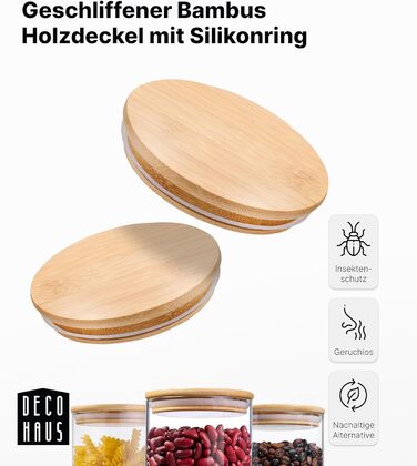 Набір контейнерів для зберігання Deco haus® 2 шт. (1,3 л) - герметичні банки для кави, цукру, крупи та інших продуктів