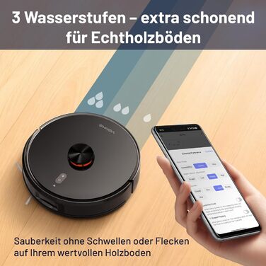 Робот-пилосос VONKO S6 Pro з функцією миття та док-станцією, 6000Pa, LiDAR 2.0, 180 хв, для тварин та килимів