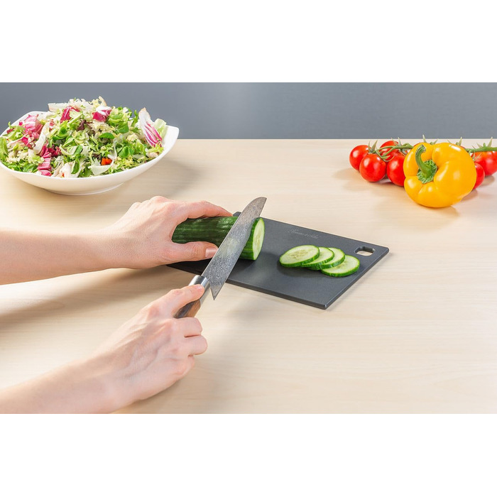 Rosenstein & Söhne Cutting Board: Wood fiber cutting board, dishwasher-safe, black, 20 x 15 x 0.6 cm (Food preparation cutting board, kitchen vegetable boards)…