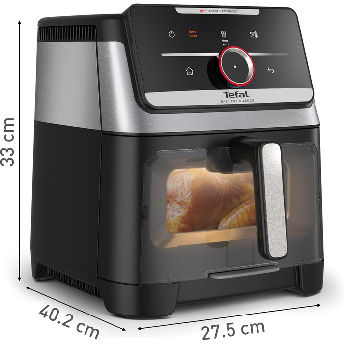 Фритюрниця Tefal Easy Fry Silence 7л з оглядовим вікном, біла (EY8421E0) - аерофритюрниця з тихим режимом, 10 програм, до 8 порцій