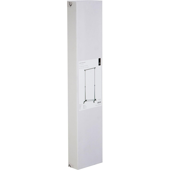 Premier Housewares Clothes Rail with Wheels, Chrome, Plastic, Grey, 43x80x152