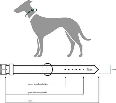 Нашийник для собак HUNTER BASIC, шкіра, розмір L (65 см), чорний/камінь