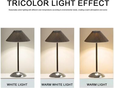 Світлодіодна настільна лампа Starnearby бездротова, з сенсорним димером, акумуляторна, 3 режими світла, вінтажний плетений металевий дизайн для спальні, офісу, тумбочки (Сірий + Срібна база)