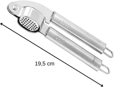 Пресс для часнику Fackelmann OVALGRIFF з нержавіючої сталі, ергономічна ручка, сріблястий, 1 шт.