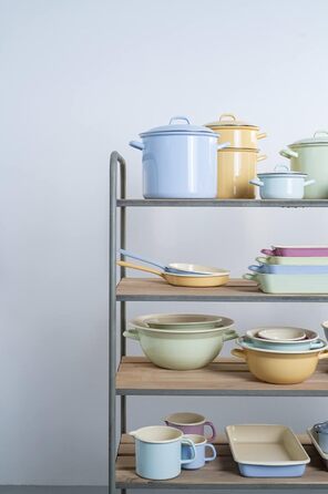 Riess, 0297-006, Weitling 32, CLASSIC - BUNT/PASTELL, Color Blue, Diameter 32 cm, Height 13.3 cm, Capacity 6 liters, Enamel, Bowl with 2 handles