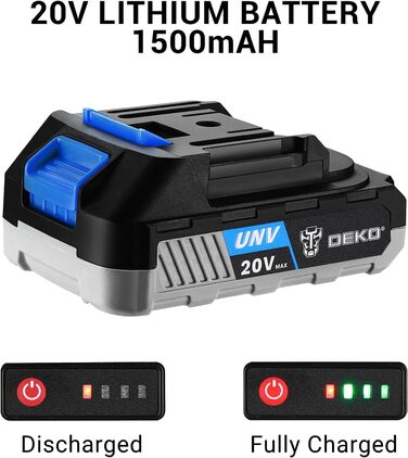 Акумуляторний шуруповерт-дрель DEKOPRO 20V 30-ти шт. комплект з аксесуарами, 18+1 рівень крутного моменту, 40Nm, з акумулятором та зарядним пристроєм (Блакитний)