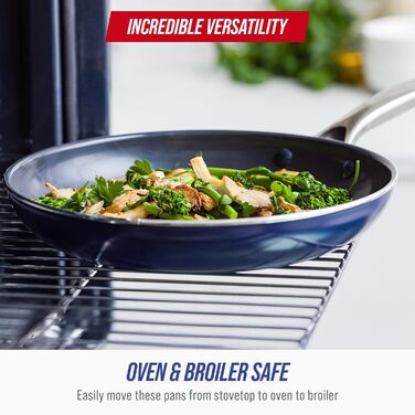 Blue Diamond сковорода з керамічним антипригарним покриттям Diamantstruktur, 26 см, для яєць, без PFAS, для всіх плит (включно з індукцією), миюча в посудомийній машині, для духовки, блакитна