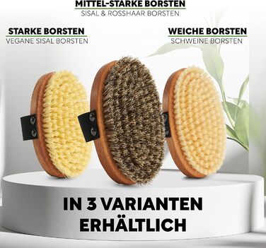 Premium Bath Brush/Body Brush – FSC certified, natural bristles (sisal & horsehair) & cord – body brush with long handle for back, dry & wet brush – 100% Made in Germany (SOFT bristles (bristles made of boar bristles))