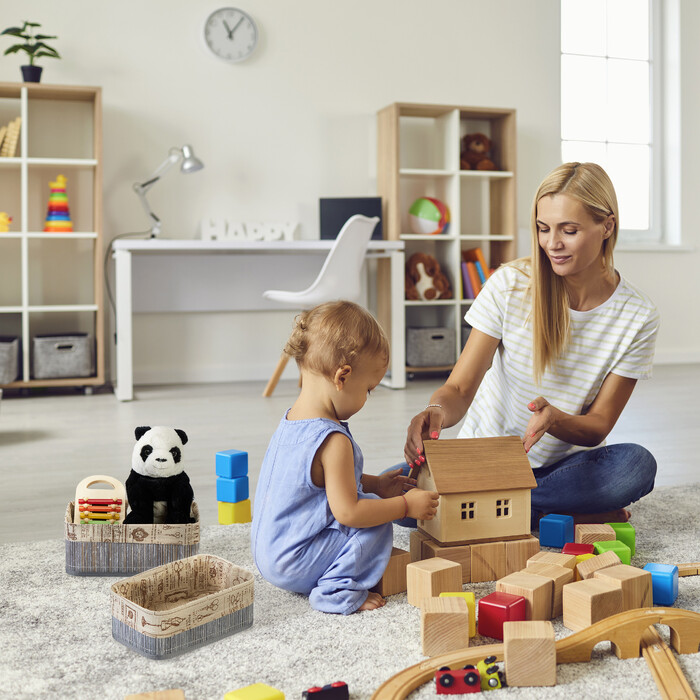 Relaxdays 3-Piece Bamboo Storage Baskets