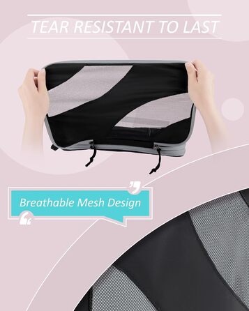 Органайзери для валізи BAGSMART компресійні, набір 6 шт., чорні - ідеальний органайзер для подорожей та ручної поклажі