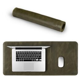 Килимок для миші Londo Echtleder, великий, зелений – шкіряний килимок на стіл з нековзкою основою та гладкою поверхнею