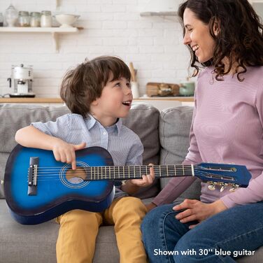 Акустична гітара Ashthorpe 30 дюймів для початківців, стартовий набір: гіга-сумка, струни, ремінь, тюнер, медіатори, блакитна