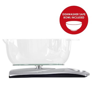 Кухонні ваги Salter зі чашею - ваги для кухні, з мірною чашею, 5 кг, LCD-дисплей, нержавіюча сталь, для випічки та приготування їжі (1.8л)