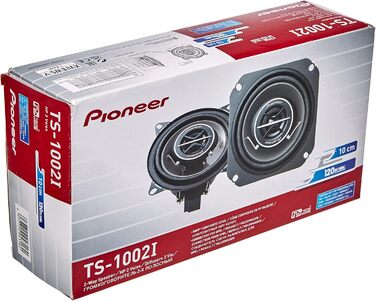 Автомобільні коаксіальні динаміки Pioneer TS-1002I 10 см, 2-смугові, 120Вт, з решіткою, потужний звук, висока чутливість, глибина монтажу 43 мм, набір з 2 штук