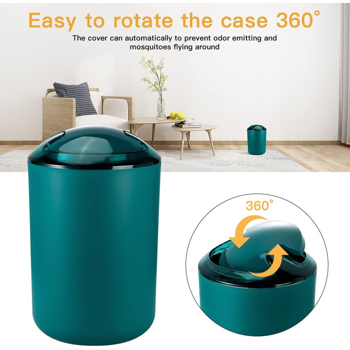 Набір аксесуарів для ванної кімнати Otostar Bambus (6 шт.) - зелений, з тримачем для ватних паличок, дозатором мила, підставкою для зубних щіток, мильницею, тримачем для унітазу та відром