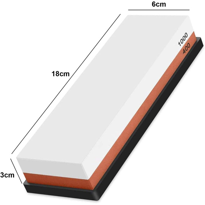 Набір для заточування ножів Emsmil 2-в-1 з зернистістю 400/1000, двосторонній, професійний, з антиковзким силіконовим основанням