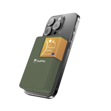 Повербанк VARTA Power Bank Energy 10000 mAh, 20W, USB-C та USB-A, Li-Polymer, з функцією Pass-Through, для 3 пристроїв, LED-індикація, зелений (Mag Pro 5000)