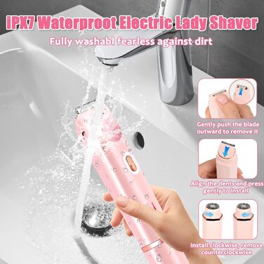 Електричний жіночий триммер Intimrasierer 2-в-1 для інтимної зони, рожевий