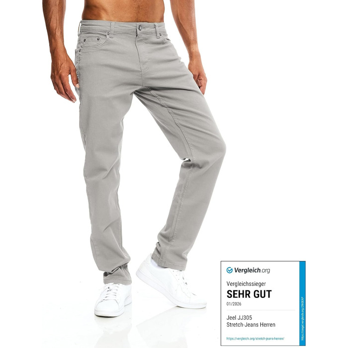 Чоловічі джинси JEEL Regular Fit Straight Cut Stretch Basic Washed (33W/38L, світло-сірі)