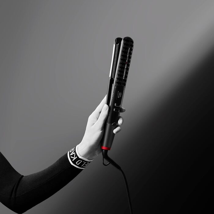 Випрямляч для волосся Rowenta x Karl Lagerfeld SF467L K/Pro Stylist з кераміно-іонним покриттям, чорно-червоний