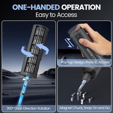 Електрична викрутка 78 в 1 з LED екраном та 72 бітами S2 для ремонту ноутбуків, окулярів, годинників