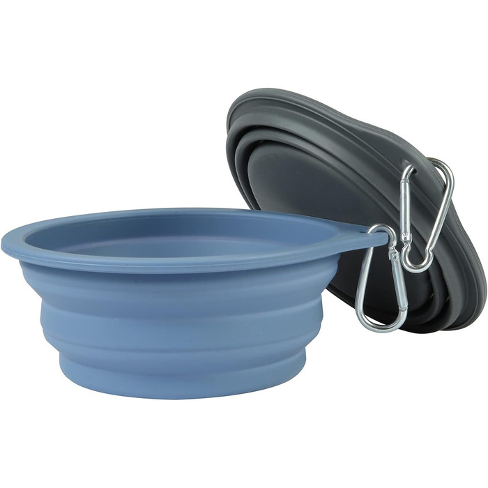 Складаний миска для собак SLSON, 2 шт. - портативна годівниця для тварин, для подорожей, сірий колір