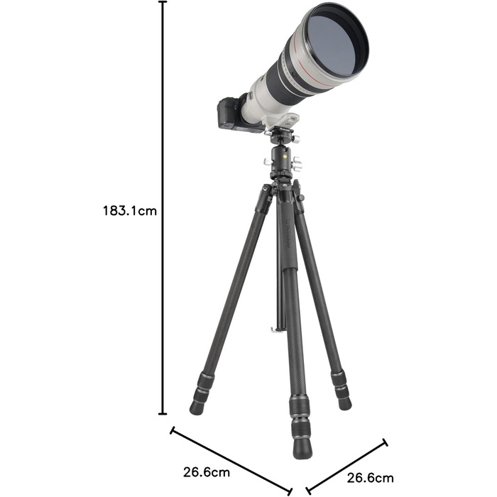 Карбоновий штатив Vanguard Veo 3 263AO з кулястою головкою для спостереження за природою, 30мм