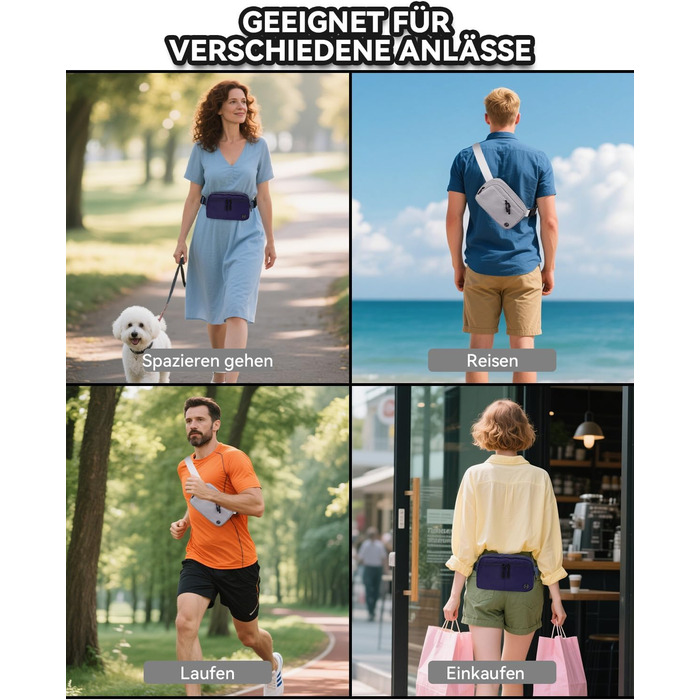 Гірчатка Mokze Bauchtasche 2L - Стильна поясна сумка для чоловіків та жінок, водонепроникна, для бігу, їзди на велосипеді, подорожей, Marineblau (Морський блакитний)