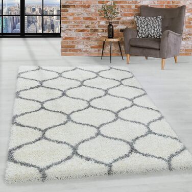 Килим HomebyHome Shaggy 160 см - високий ворс, скандинавський стиль, м'який та пухнастий. Підходить для вітальні, спальні, кухні, коридору. Розмір 80 x 150 см (ковзанка). Колір: кремовий