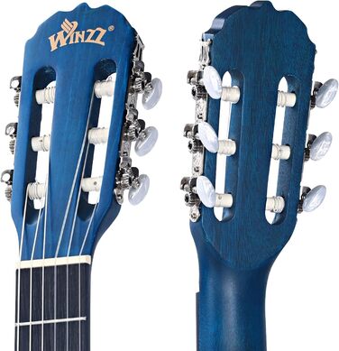 Класична гітара Winzz 4/4 для дорослих, 39 дюймів, синього кольору - ідеальна для початківців