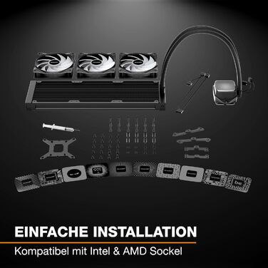 Система водяного охолодження be quiet! Pure Loop 3 LX 360mm для AMD/Intel - 240мм, 2x 120мм вентилятори