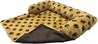 Захист для дивану від собак - ковдра для собак, ліжко для собак, захист дивану - ручна виготовлена підстилка для собак з бортиком - прання до 90 градусів та особливо м'яка - розмір: приблизно 90x90x13 см (плюшевий бежевий, L)